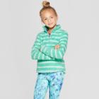 Girls' Striped Fleece 1/4 Zip - C9 Champion Spring Time Green