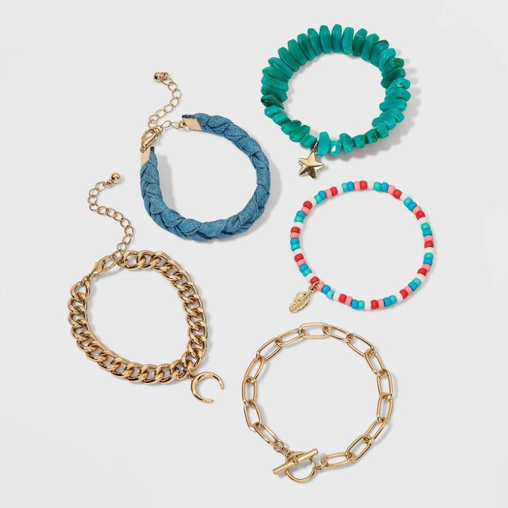 Girls' 5pk Beaded Bracelet Set - Art Class