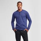 Men's Standard Fit Long Sleeve Henley T-shirt - Goodfellow & Co Navy (blue)