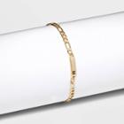 Gold Plated Initial 'm' Bar Figaro Chain Bracelet - A New Day Gold