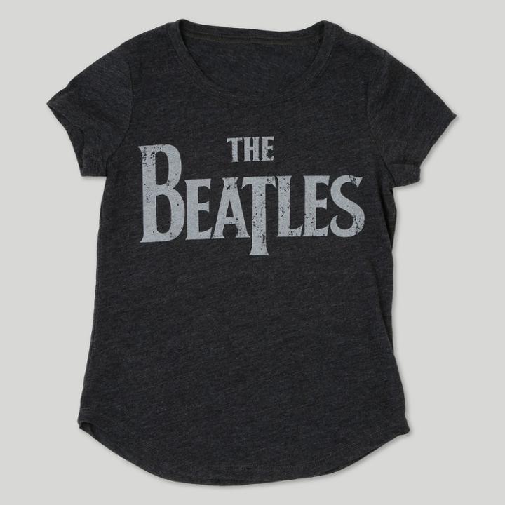 Girls' The Beatles Short Sleeve T-shirt - Charcoal Heather