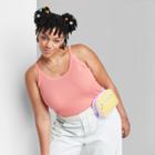 Women's Plus Size Slim Fit Tank Top - Wild Fable Coral Pink