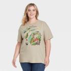 Fifth Sun Women's Plus Size Coffee Plant Short Sleeve Graphic T-shirt - Tan
