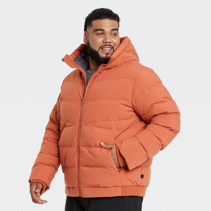 Men's Heavyweight Down Puffer Jacket - All In Motion Orange