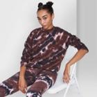 Women's Oversized Crewneck Sweatshirt - Wild Fable Burgundy Tie-dye Xs, Red Tie-dye