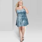 Women's Plus Size Sleeveless Seamed Dress - Wild Fable Blue