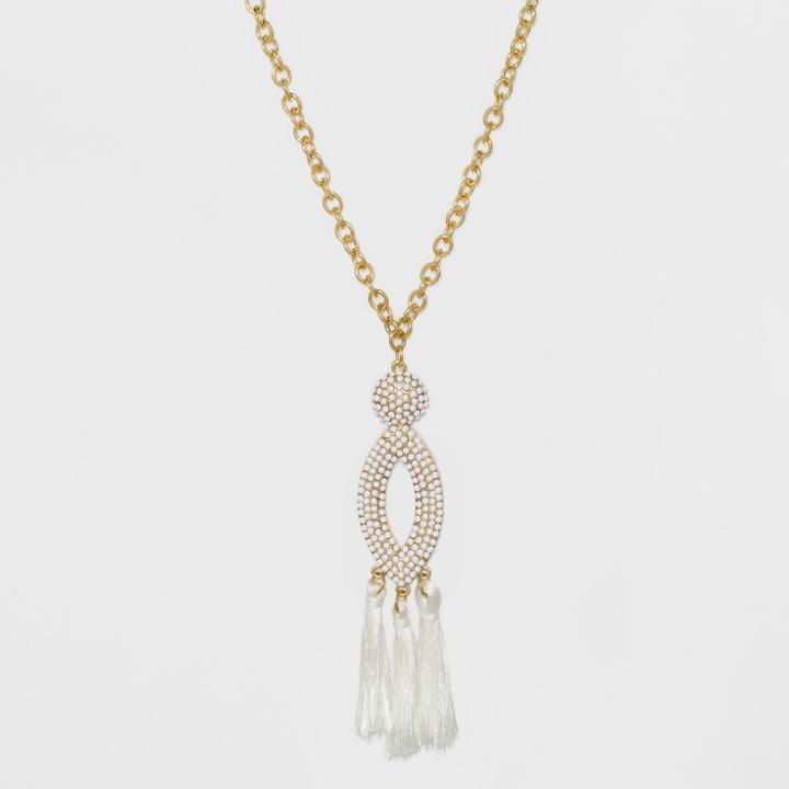 Sugarfix By Baublebar Mixed Pendant Necklace With Tassels - White, Girl's