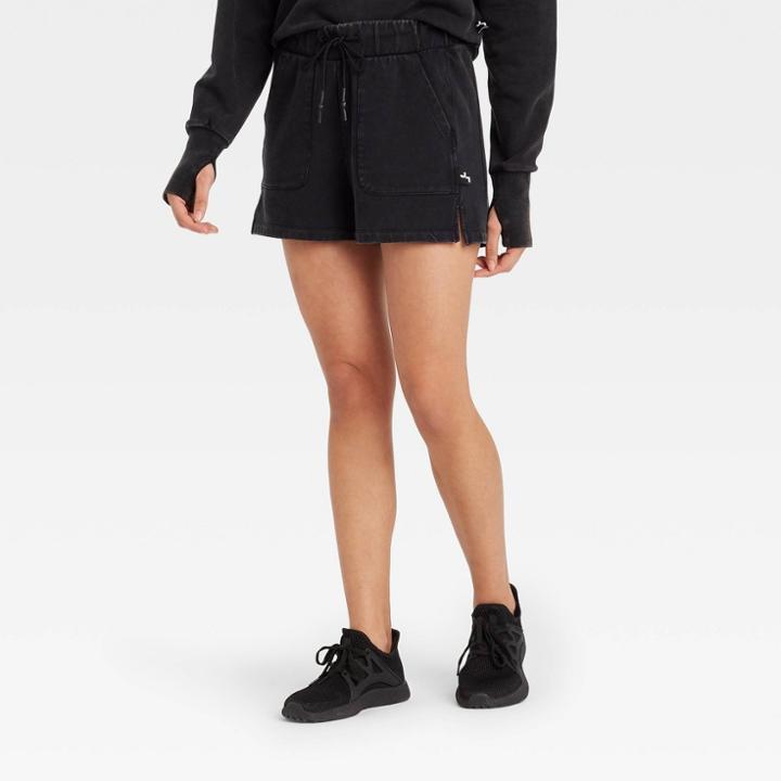 Women's French Terry Mid-rise Shorts - Joylab Black