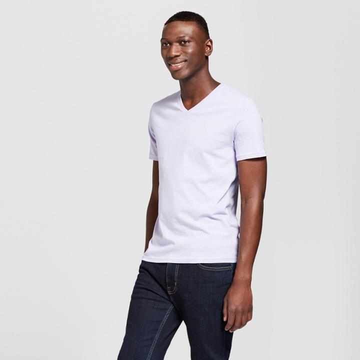 Men's Slim Fit Short Sleeve V-neck T-shirt - Goodfellow & Co Lavender Water