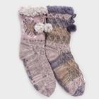 Muk Luks Women's 2pk Classic Cabin Socks - Pink/purple