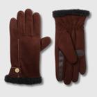 Isotoner Women's Smartdri Recycled Sherpa Lined Gloves - Brown