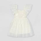 Toddler Girls' Iridescent Sequin Tutu Flutter Sleeve Dress - Cat & Jack Cream