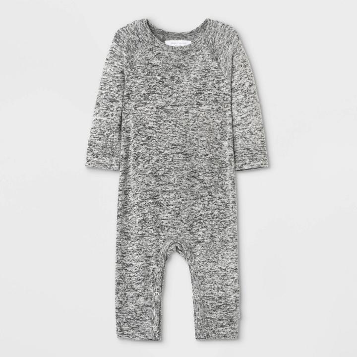 Grayson Mini Baby Hacci Romper - Gray Newborn