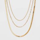 Chain Necklace Set 3pc - A New Day Gold