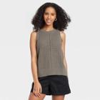 Women's Crewneck Sleeveless Tank Pullover Sweater - A New Day Charcoal Gray