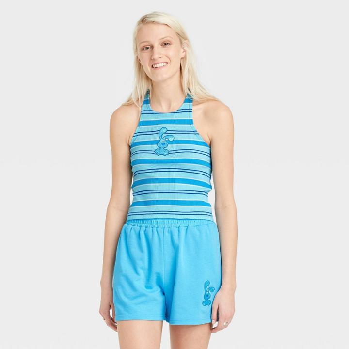 Nickelodeon Women's Blue's Clues Sleeveless Graphic Halter Tank Top - Blue