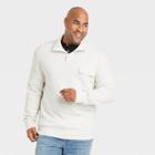 Men's Tall 1/4 Snap Standard Fit Sweatshirt - Goodfellow & Co Beige