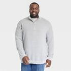 Men's Big & Tall 1/4 Zip Turtleneck Collared Pullover - Goodfellow & Co Gray