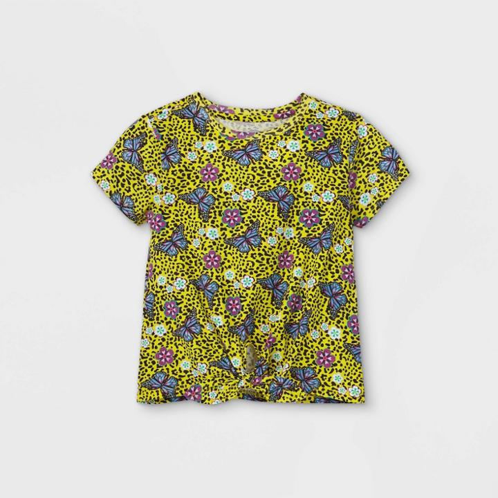 Girls' Disney Encanto Butterfly Short Sleeve Designer Graphic T-shirt - Yellow