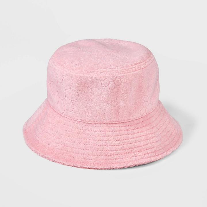 Girls' Pink Terry Bucket Hat - Art Class Pink
