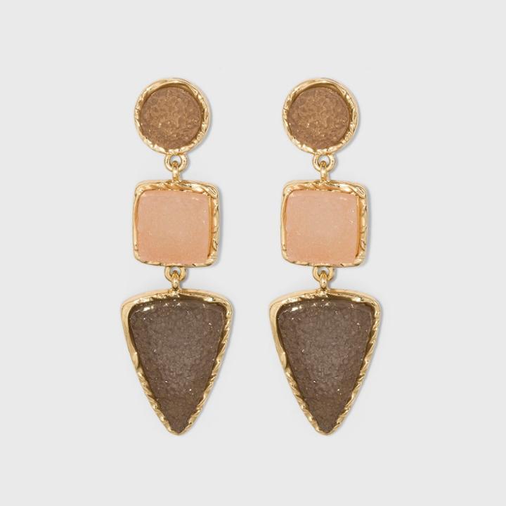 Sugarfix By Baublebar Druzy Drop Earrings - Gray, Girl's