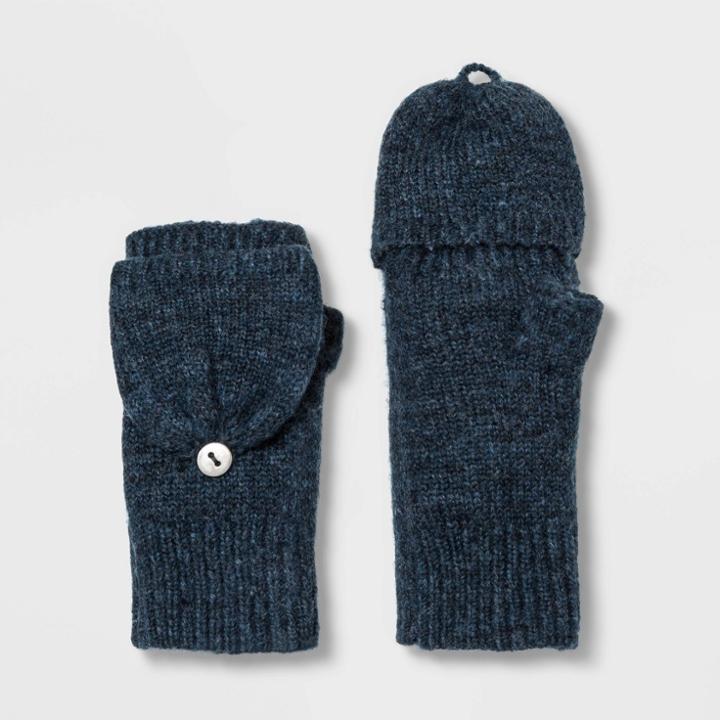 Women's Knit Flip Flop Mittens - Universal Thread Navy One Size, Women's, Blue
