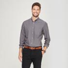 Men's Standard Fit Whittier Oxford Brushed Long Sleeve Collared Button-down Shirt - Goodfellow & Co Zodiac Night