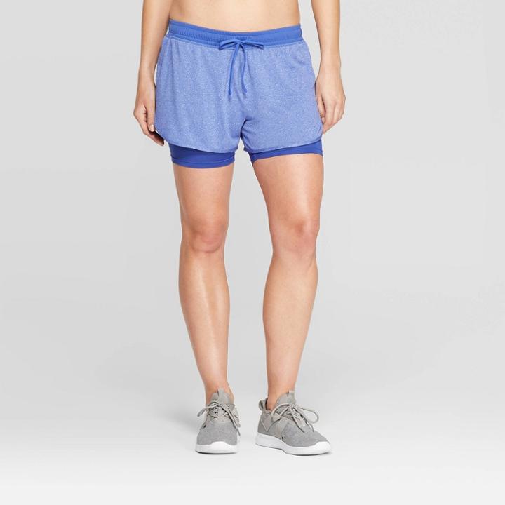 Women's Knit Layered Shorts 4 - C9 Champion Gray/blue