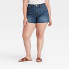Women's Plus Size High-rise Jean Shorts - Universal Thread Medium Blue