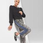 Women's Striped Faux Snakeskin Side Pants - Wild Fable Natural/black/blue
