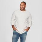 Men's Big & Tall Pinstripe Relaxed Fit Long Sleeve Baseball T-shirt - Goodfellow & Co Masonry Gray