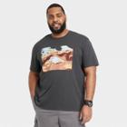 Men's Big & Tall Landscape Print Short Sleeve Graphic T-shirt - Goodfellow & Co Charcoal