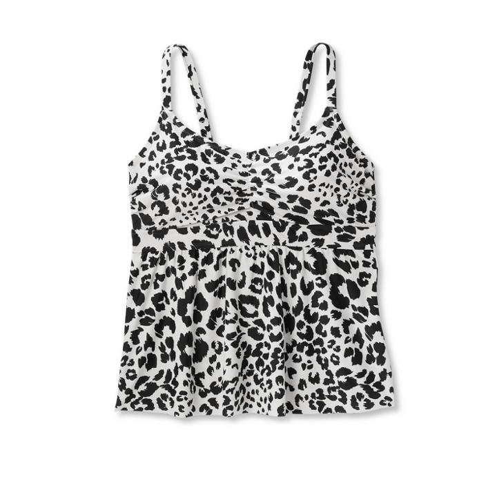 Women's Post Mastectomy Scoop Neck Tankini Top - Kona Sol Leopard Print X