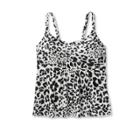 Women's Post Mastectomy Scoop Neck Tankini Top - Kona Sol Leopard Print X