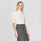 Women's Puff Elbow Sleeve Turtleneck T-shirt - Who What Wear White Xs, Women's, Brown