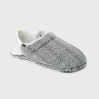 Adult Herringbone Fleece Lined Pull-on Slipper Socks With Huggable Heel & Grippers - Wondershop Gray/ivory
