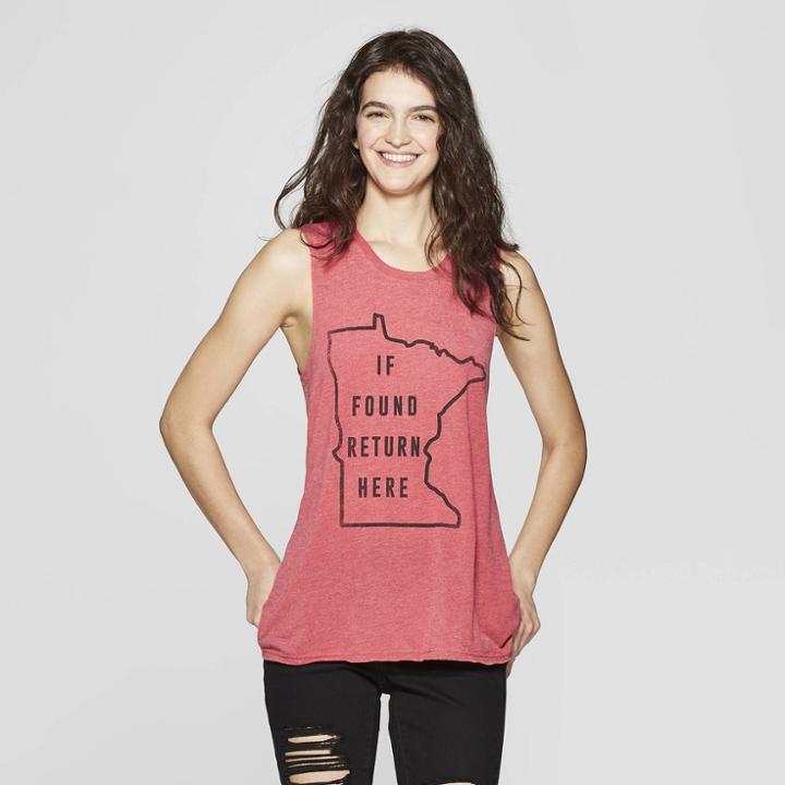 Women's Sleeveless Crew Neck Return To Mn Tank Top - Awake Red