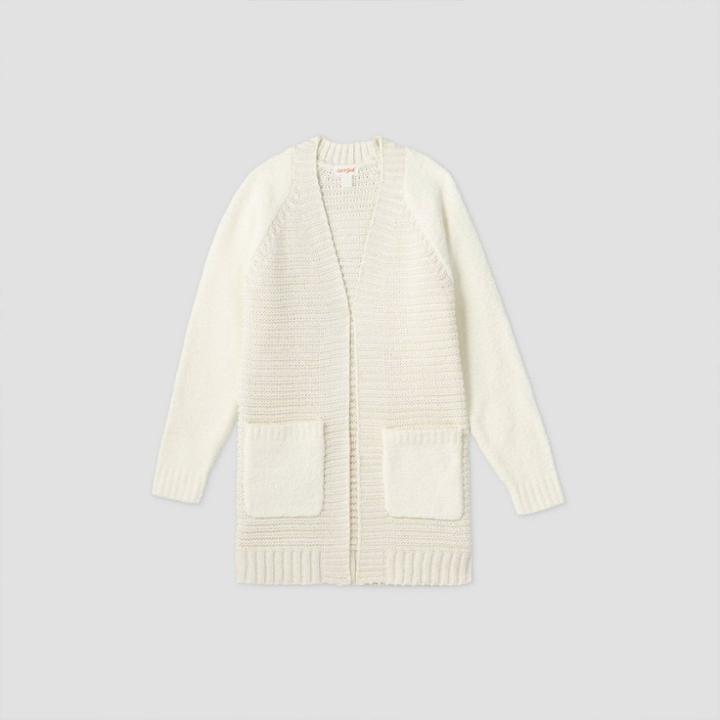 Girls' Long Open Sparkle Cardigan - Cat & Jack Cream