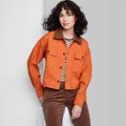 Women's Cropped Canvas Surplus Shacket - Wild Fable Rust