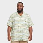 Men's Big & Tall Short Sleeve Button-down Camp Shirt - Goodfellow & Co Aqua Green