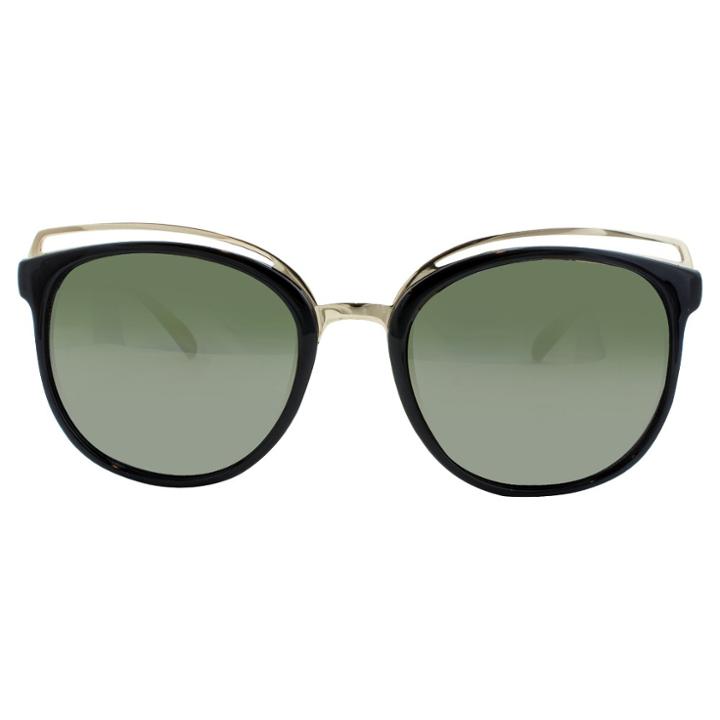 Target Women's Cat Eye Sunglasses With Gold Metal Trim - Black