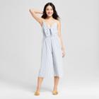 Women's Pinstripe Cut Out Jumpsuit - Le Kate (juniors') Blue