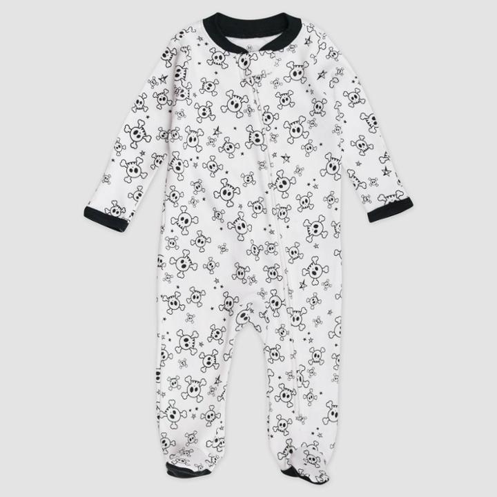 Honest Baby Tossed Skulls Organic Cotton Pajama Jumpsuit - Black/white Newborn