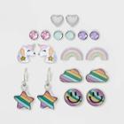 Girls' 9pk Unicorn And Star Drop Earring Set - Cat & Jack , One Color
