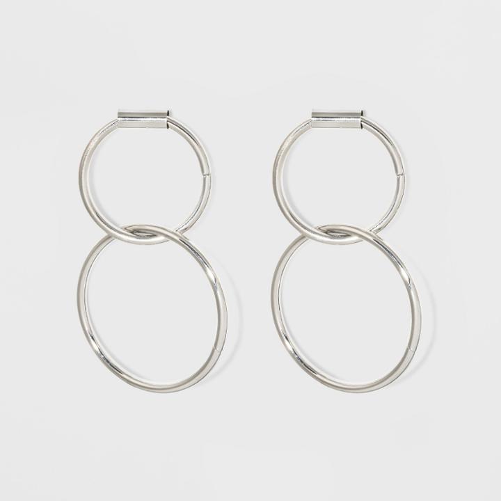 Interlocking Thick Hoop Drop Earrings - A New Day Dark