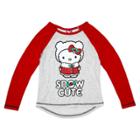 Girls' Hello Kitty Holiday Long Sleeve T-shirt - Oatmeal Heather Xs, Girl's, Brown