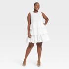 Women's Plus Size Sleeveless Multi Tiered Dress - Who What Wear White