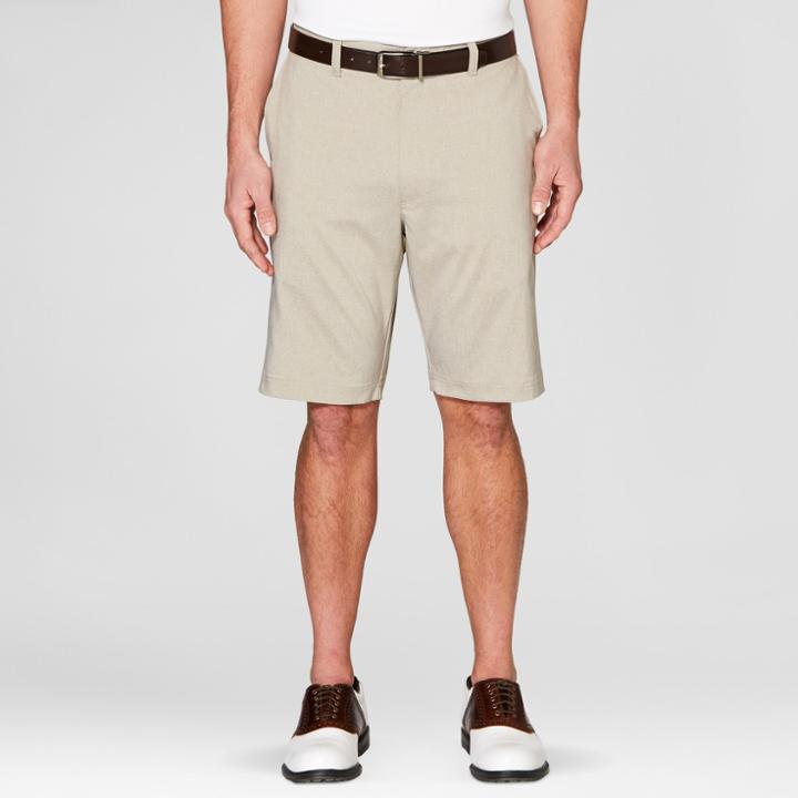 Men's Tech Heathered Golf Shorts - Jack Nicklaus Khaki Heather