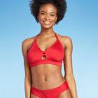 Women's Double Tab Halter Bikini Top - Kona Sol Lively Red D/dd Cup