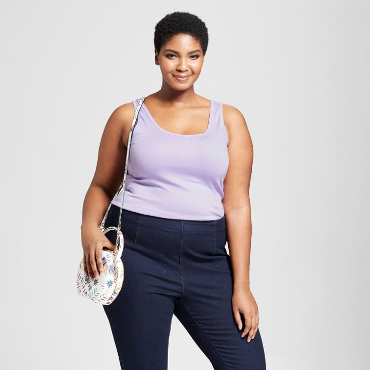 Women's Plus Size Perfect Tank - Ava & Viv Lavender